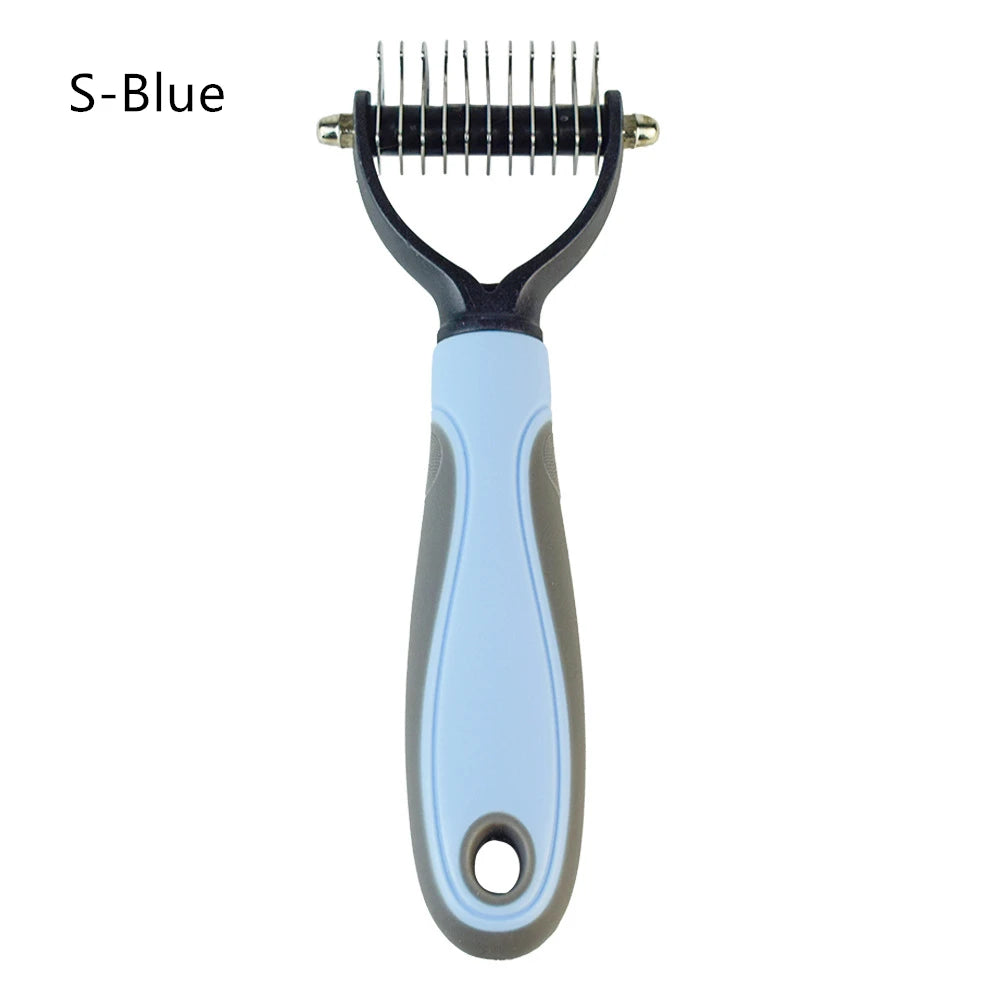 Pet Hair Removal Combs Pet Fur Knot Cutter Double sided Hairdressing Pet Combs Dog Cat Hair Shedding Combs Safe Dematting Brush