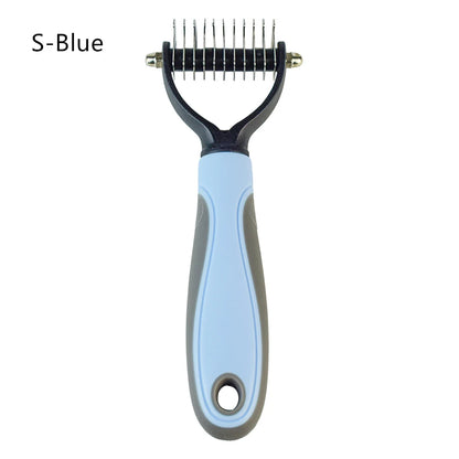 Pet Hair Removal Combs Pet Fur Knot Cutter Double sided Hairdressing Pet Combs Dog Cat Hair Shedding Combs Safe Dematting Brush