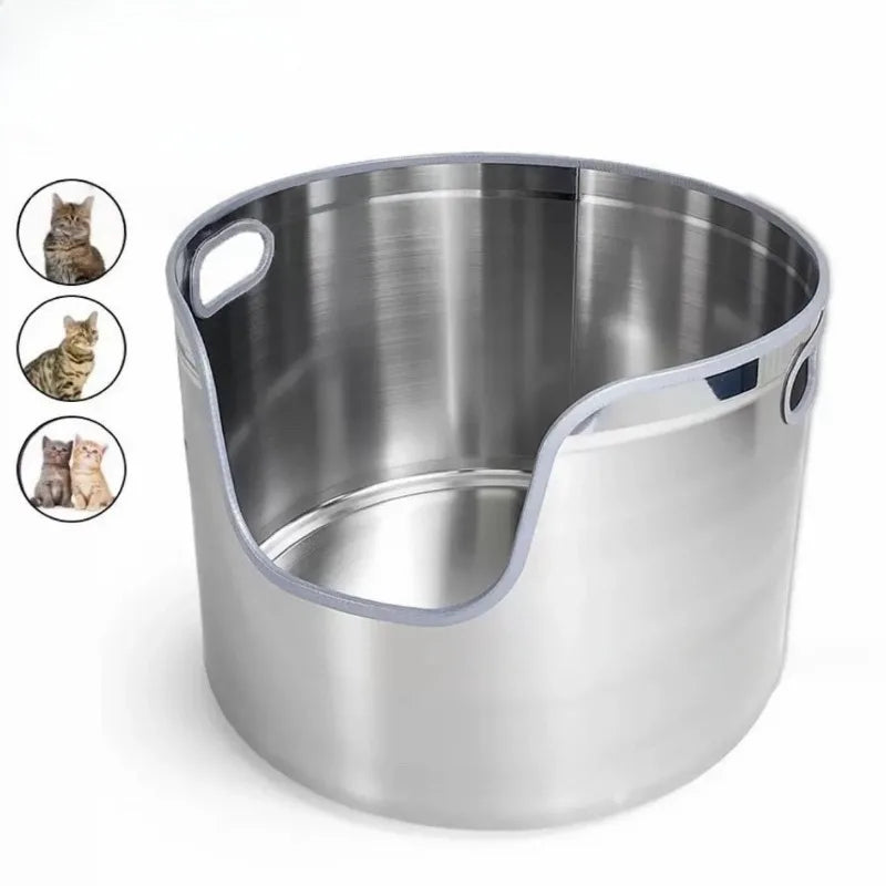 Stainless Steel Cat Litter Box Cat Toilet Litter Pet Cats Sandbox Self-cleaning Cats Supplies Sand Boxes Carrier Pets Sandboxes