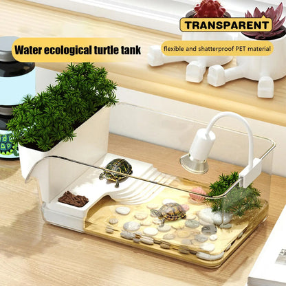 Aquatic Turtle Tank Reptile Habitat Box Transparent Small Tortoise Breeding Box for Reptile Crab School Science Class Nature