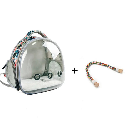 Bird Carrier Travel Bag Bird Backpack for Birds Parrots Small Pet Acrylic Bubble Portable Bird Cage Outdoor Travel Hiking