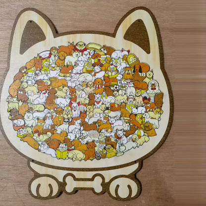 New DIY Dog Puzzle Fun Wooden Educational Toys Dog Animal Decompression Handmade Assembled Toy Gift For Children and Adults