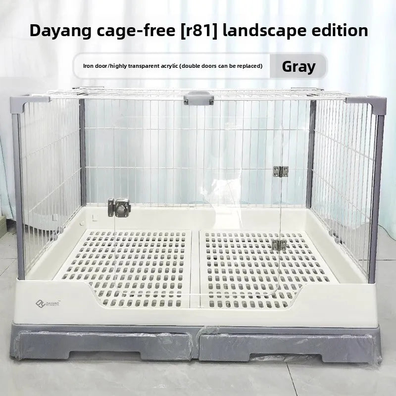 Rabbit Cage with Double Drawers, Urine-Proof, Extra-Large Acrylic Landscape Cage for Home Use