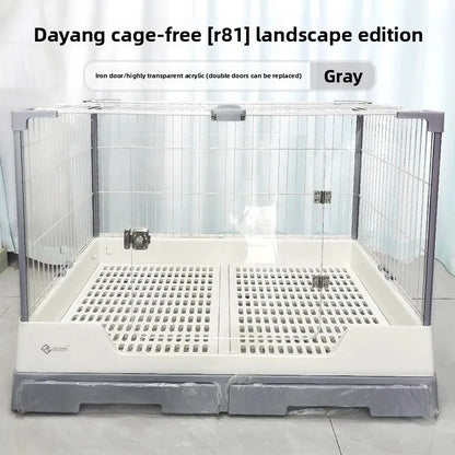 Rabbit Cage with Double Drawers, Urine-Proof, Extra-Large Acrylic Landscape Cage for Home Use