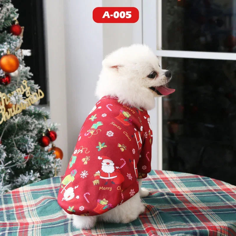 Dog Christmas Clothes Pets Clothing Santa Costume New Year Cat Outfits Xmas Deer Hat Puppy Coat Hoodie Party Apparel