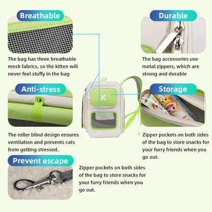 Cat Carrier Bag Pet backpack cat Transporter Travel Extended Breathable Large Space Foldable Moving Bag Outdoor Dog Carriers