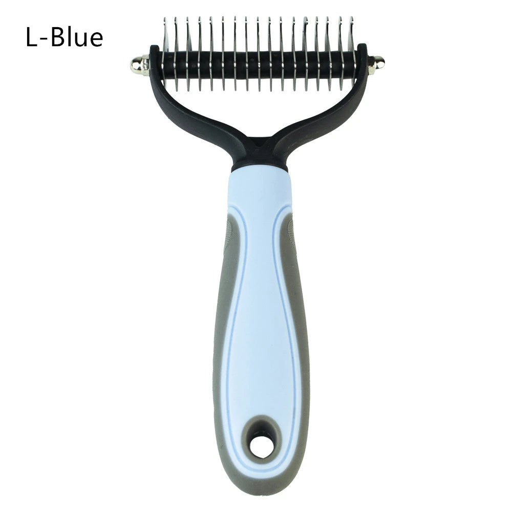 Pet Hair Removal Combs Pet Fur Knot Cutter Double sided Hairdressing Pet Combs Dog Cat Hair Shedding Combs Safe Dematting Brush