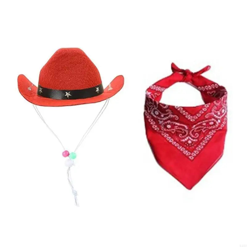 Dog Costume Hat Bandanas Halloween Theme Party Dog Cowboy Hat Cosplay Accessory