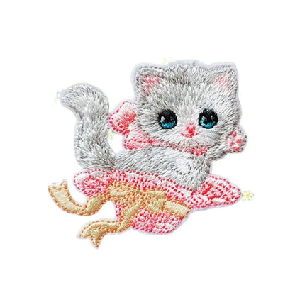 Apparel Self-adhesive Cartoon Cat Embroidered Patch DIY Cute Clothing Patch Clothes Stickers Clothes Appliques Sewing