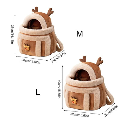 Furry Warm Cat Carrier Portable Pet Travel Bag Luxury Outdoor Handbag Car Seat Winter Cozy Nest For Puppy Kitten Transport