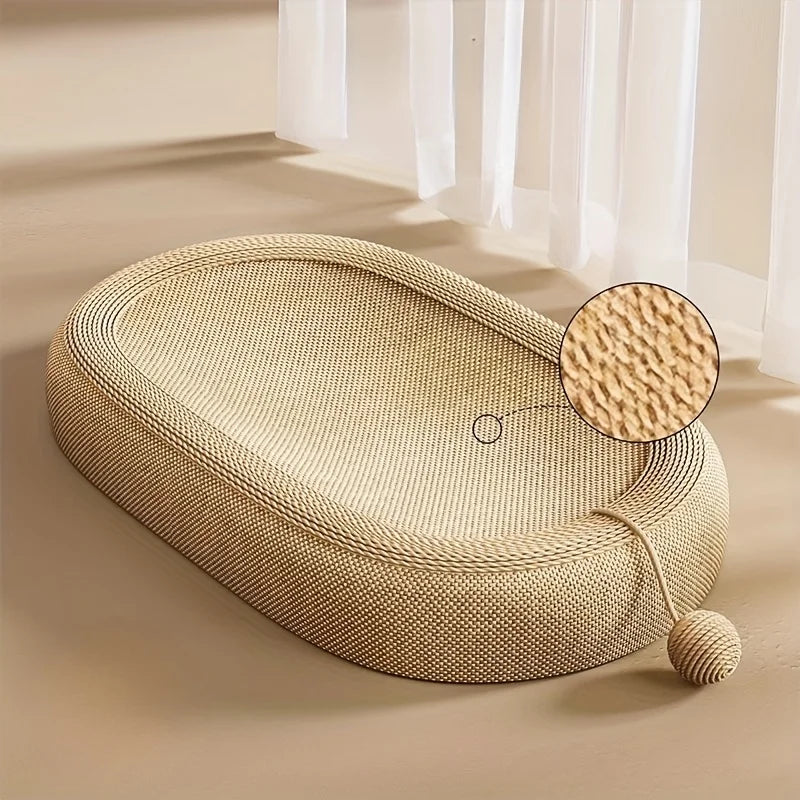 Durable scratching board with built-in cat litter box - a cat claw care toy suitable for use in all four seasons