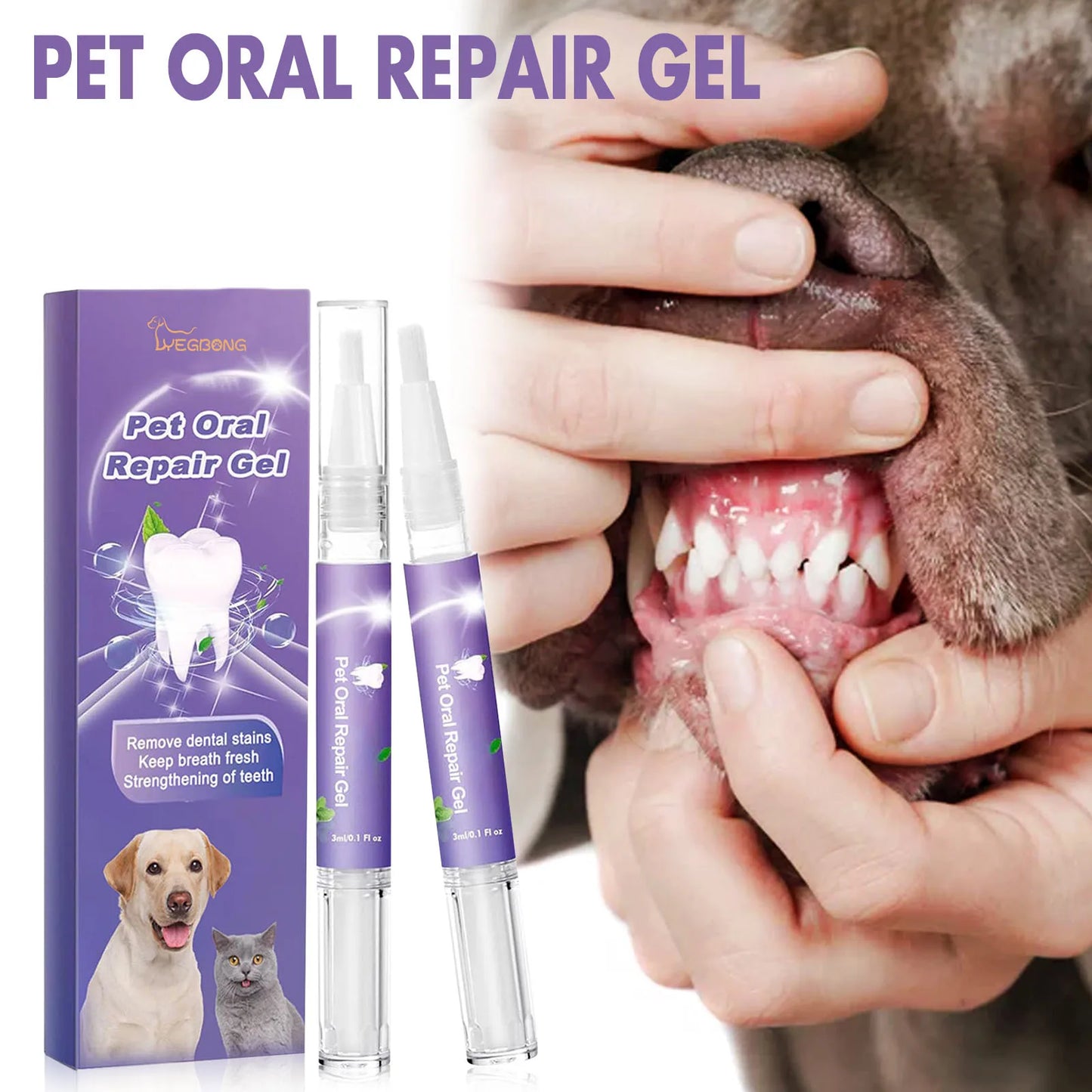 Pets Care Oral Repair Gel Removing Tartar Whitening Tooth Cats Dogs Oral Deodorizer Fresh Breath Pet Puppy Dental Teeth Cleaner