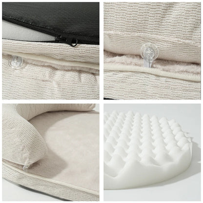 Dog Beds for Medium Large Dogs,Sofa Dog Bed with Pillow,Soft Pet Bed for Support Bolster,Wintert Pet Bed & Non-Slip Bottom