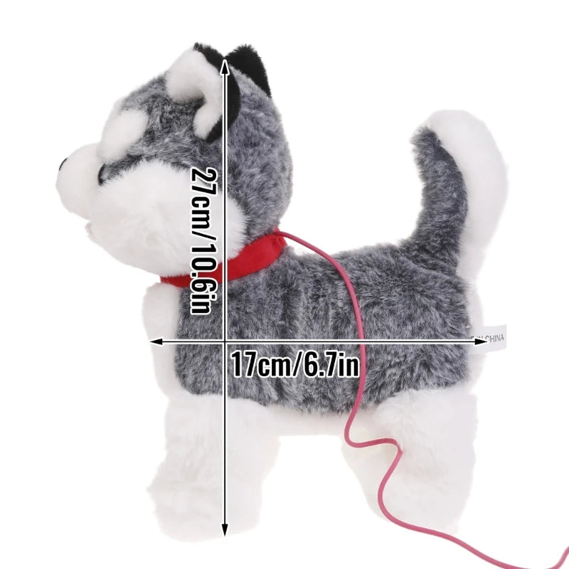 Electric Singing Dog Toy Walking Animal with Leash Rope Talking Puppy Toy Lovely Music Animal Toy Toddler Crawling Toy