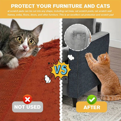 Trimmable Cat Scratching Mat Cat Scratcher Sofa Tape Scratching Post Self-adhesive Carpet Cats Scratch Board Cat Accessories