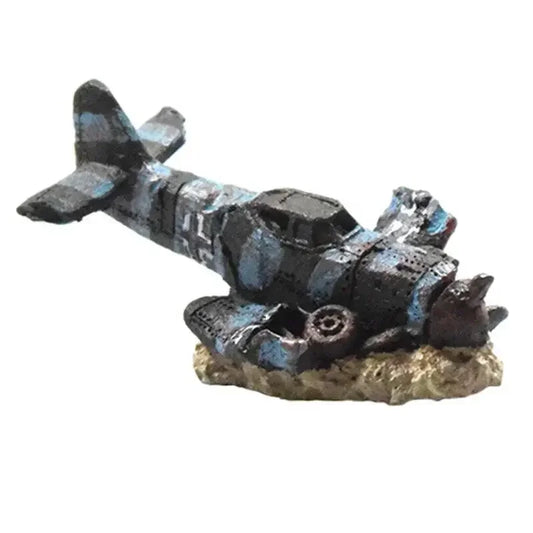 Aquarium Accessoires Small Aircraft in  Ship Wreck  Decor Landscape Decoration Boat Fish Tank Ornament Background Aquascaping