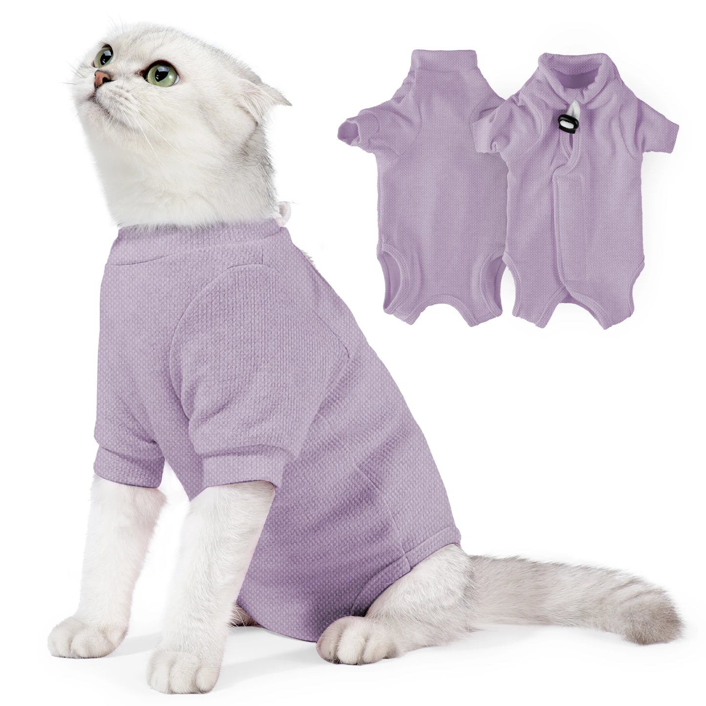 Cat Recovery Suit for Abdominal Wounds/Skin Diseases, Cat Onesie for Cats After Surgery,Breathable E-Collar Alternative for Cats