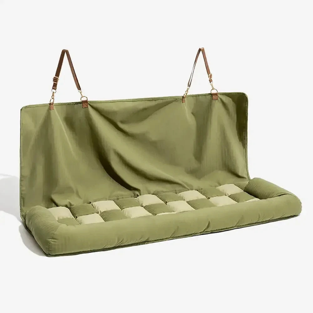 Large Dog Car Seat Bed with Chess Board Design Universal Fit for Most Cars Winter Pet Travel Bed Travel Safety Cushion