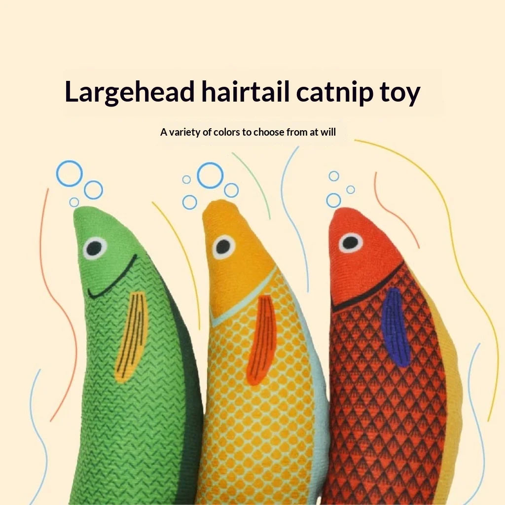 Cat Toys for Bored Cats Interactive Plush Fish with Printing Teething and Durable Chew Toys for Kittens Pet Supplies Wholesale