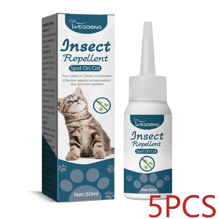 1/3/5/10PCS Pet Flea Killer Drops Anti Fleas Cats Ticks Lice Mite Removal Relieve Itching Dogs Ringworm Treatment Pet Insect Rem