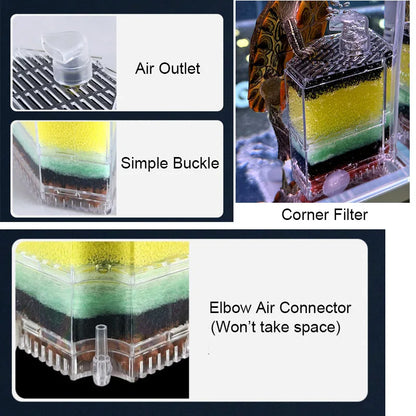 New Aquarium Filter Fish Tank Shrimp Pond Air Pump Biochemical Sponge Filter Bio Sponge Filter Aquarium Filtration