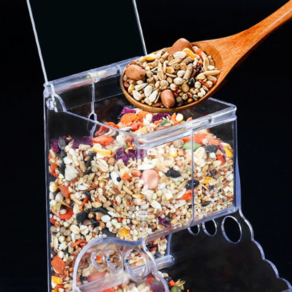  2-1PCS Cute Hamster Samll Animal Automatic Pet Food Feeder Convenient Strong Clear Transparent Safe Food Bowl for Hamster Bird