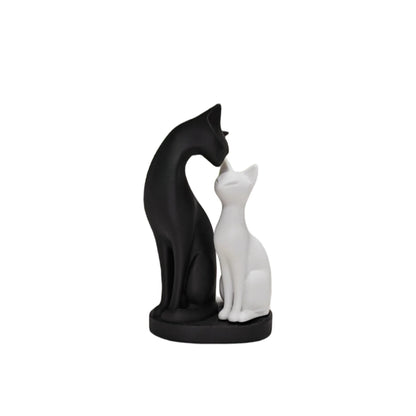 Black and white cat sculpture home decoration items are suitable for living rooms, computer desks, offices, etc