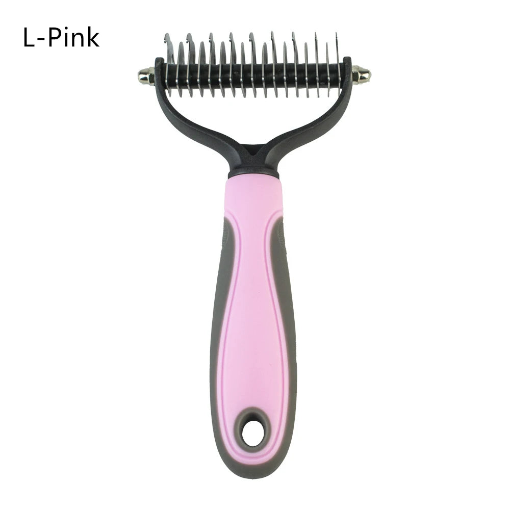 Pet Hair Removal Combs Pet Fur Knot Cutter Double sided Hairdressing Pet Combs Dog Cat Hair Shedding Combs Safe Dematting Brush