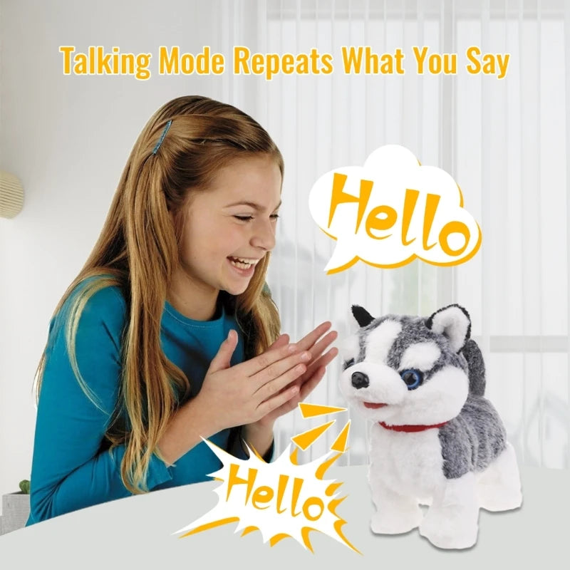 Electric Singing Dog Toy Walking Animal with Leash Rope Talking Puppy Toy Lovely Music Animal Toy Toddler Crawling Toy