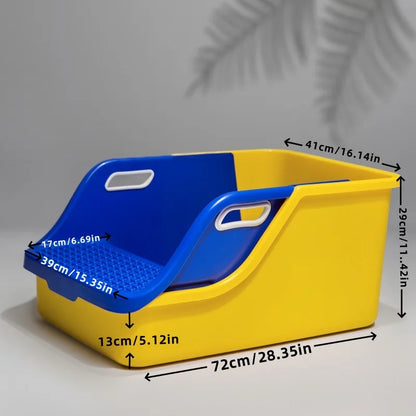 Litter Box Open And Easy To Clean Semi-Closed Extra Large Sloth Litter Box Spatter-Proof Pet Cat Potty