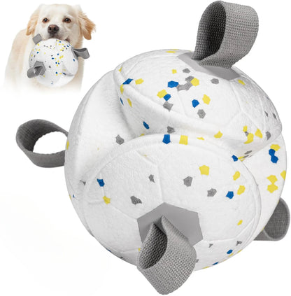 Dog Soccer Chew Toy with Rope - Durable Interactive Fetch Ball for Puppy, Pet Tug-of-War Training Toy, Teeth Cleaning Bite Resis