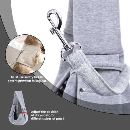 Dog Carrier Sling - Hand-Free Dog Carriers for Small Dogs and Cats, Puppy Sling Carrier Purse Pocket, Travel Safety Harness