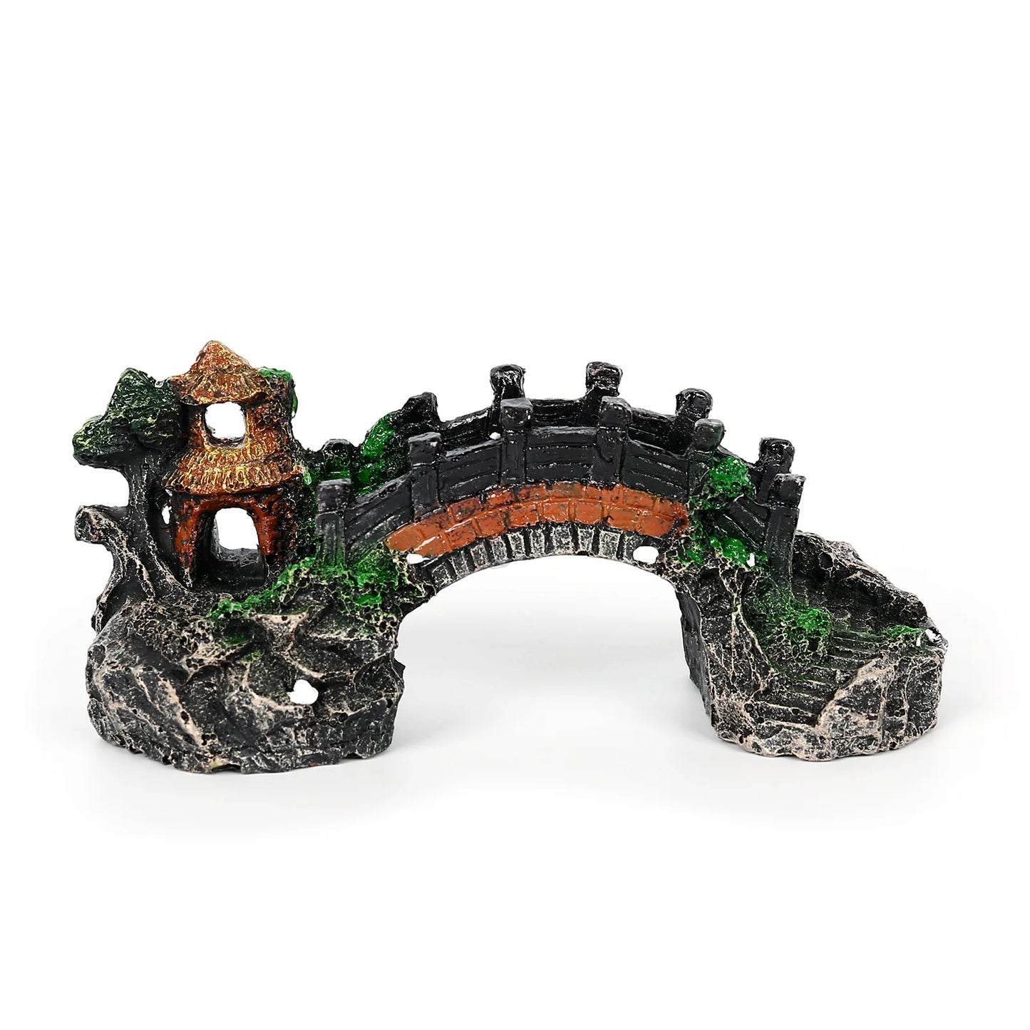 Resin Aquarium Artificial Bridge Decoration Small Arch Pavilion Fish Tank Landscape Ornaments For Realistic Underwater Scenery