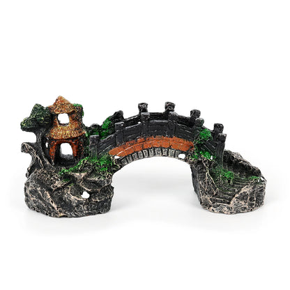 Resin Aquarium Artificial Bridge Decoration Small Arch Pavilion Fish Tank Landscape Ornaments For Realistic Underwater Scenery