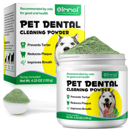Pets Dental Clean Powder Recommended by vets for good oral health Reduces Plaque Prevents Tartar Improves Breath with Probiotics