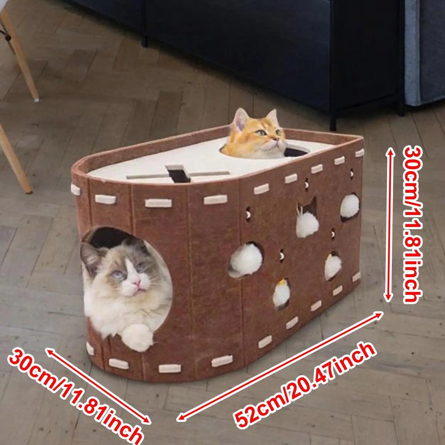Cat House Scratch Condo Scratching Pad Furniture Protector Scratch Resistant Practical Sturdy for Multiple Cats Scratcher Bed