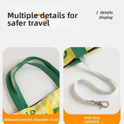 Lightweight Breathable Cat Carrier Bag Cartoon Portable Cat Shoulder Bag Canvas with Hole Pet Sling Bag Daily Use
