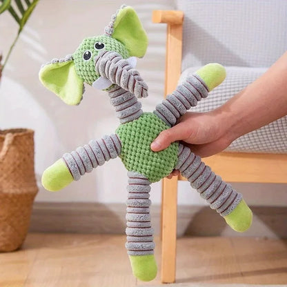Dog Plush Toys. Spiral Bite Resistant Doll. Elephant,Pig,and Teddy Bear Designs,Interactive Toys for Small and Medium-sized Dogs