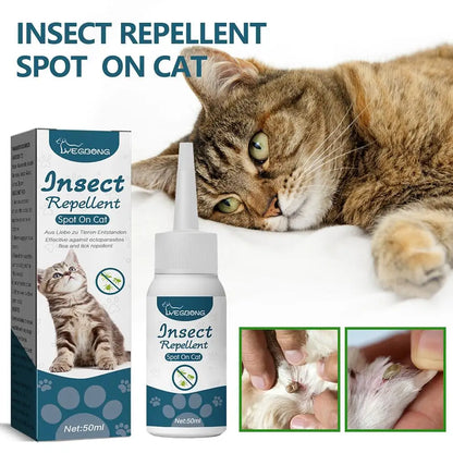 1/3/5pc Pet Flea Killer Drops Anti Fleas Cats Ticks Lice Mite Removal Relieve Itching Dogs Ringworm Treatment Pet Insect Removal