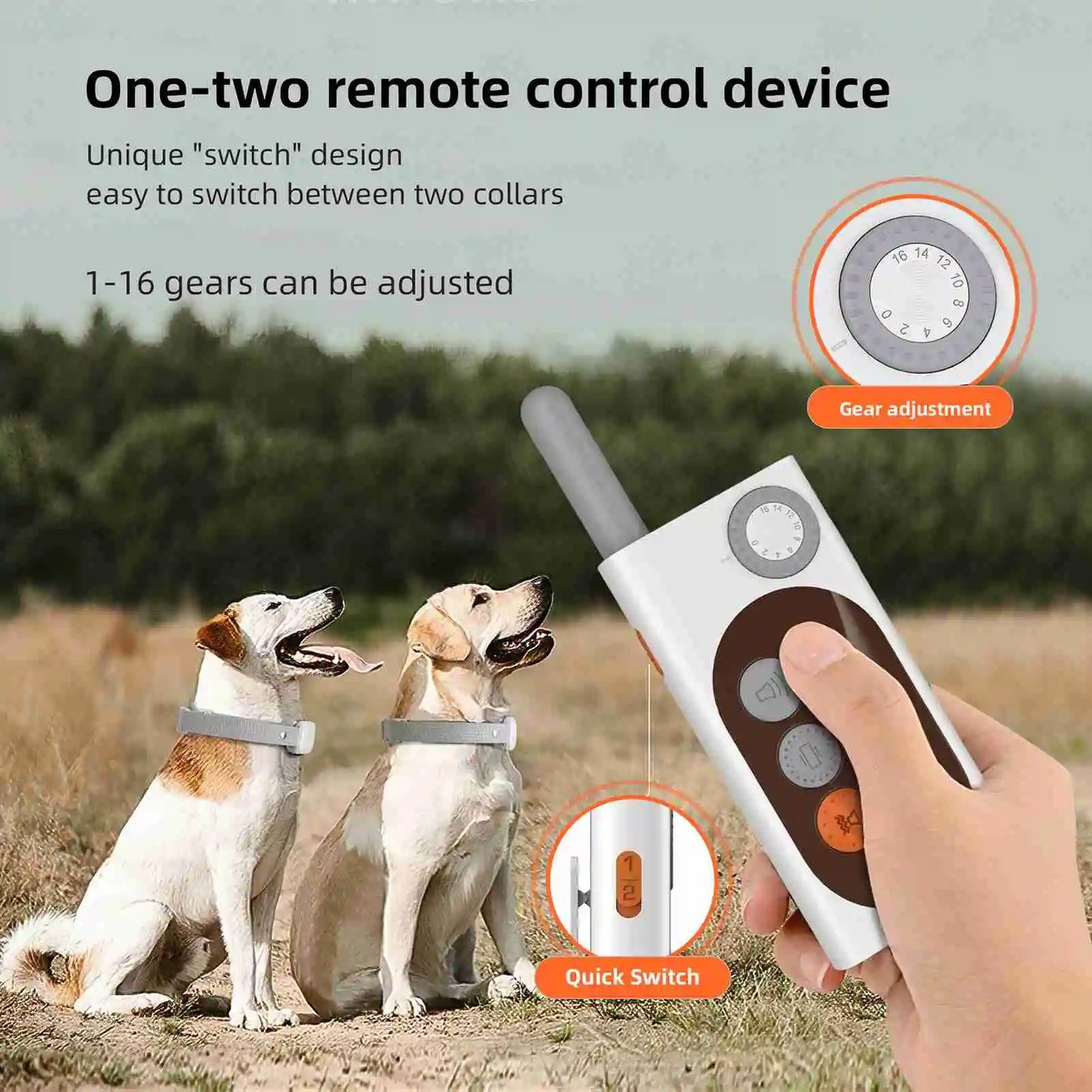 Dog Bark Collar 3 Training Modes Water Resistant Rechargeable Recording Dog Trainer Collar with Remote Control White