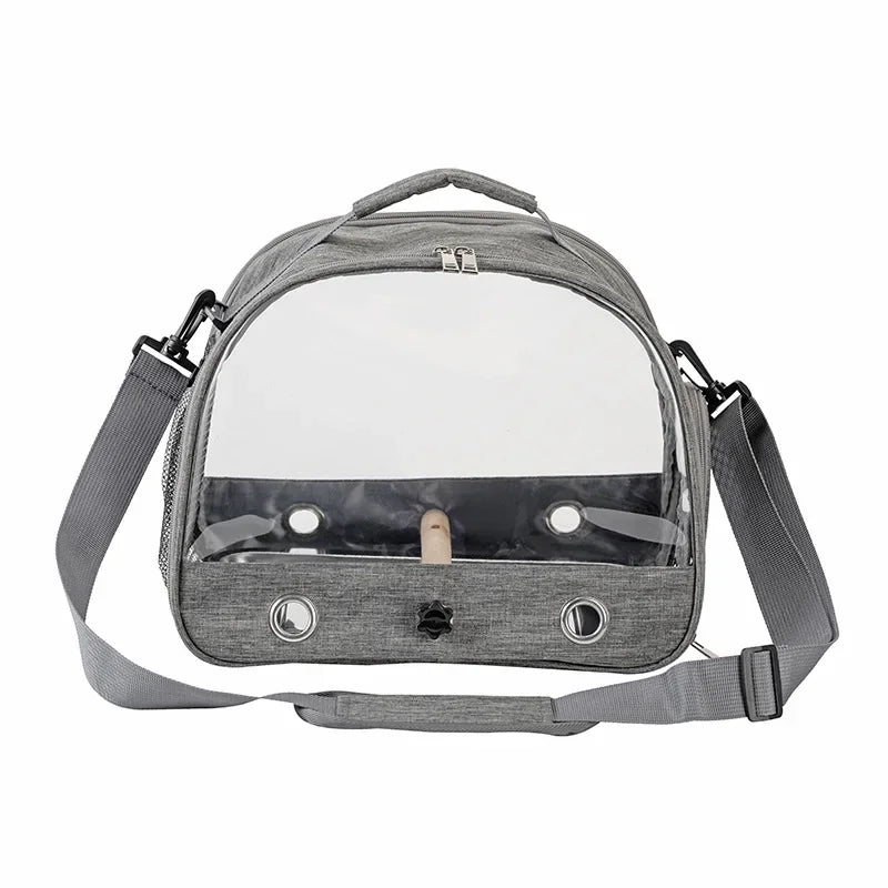Bird Travel Carrier Backpack-Portable Foldable Parrot Bag with Perch Cage Side Window Design Small Pet Travel Supplies for Birds