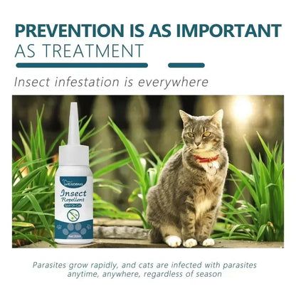 YEGBONG 50ml Pet Flea Tick Repellent for Cat Dogs Topical Parasite Control Skin Cleansing Lice Tick Drops Fast Acting Waterproof
