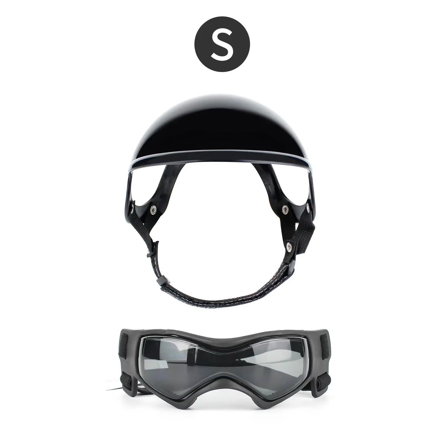 Dog Helmet and Goggles-Uv Protection Doggy Sunglasses Dog Glasses Pet Hat Motorcycle Helmets Protection for Puppy Riding