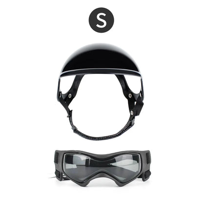 Dog Helmet and Goggles-Uv Protection Doggy Sunglasses Dog Glasses Pet Hat Motorcycle Helmets Protection for Puppy Riding