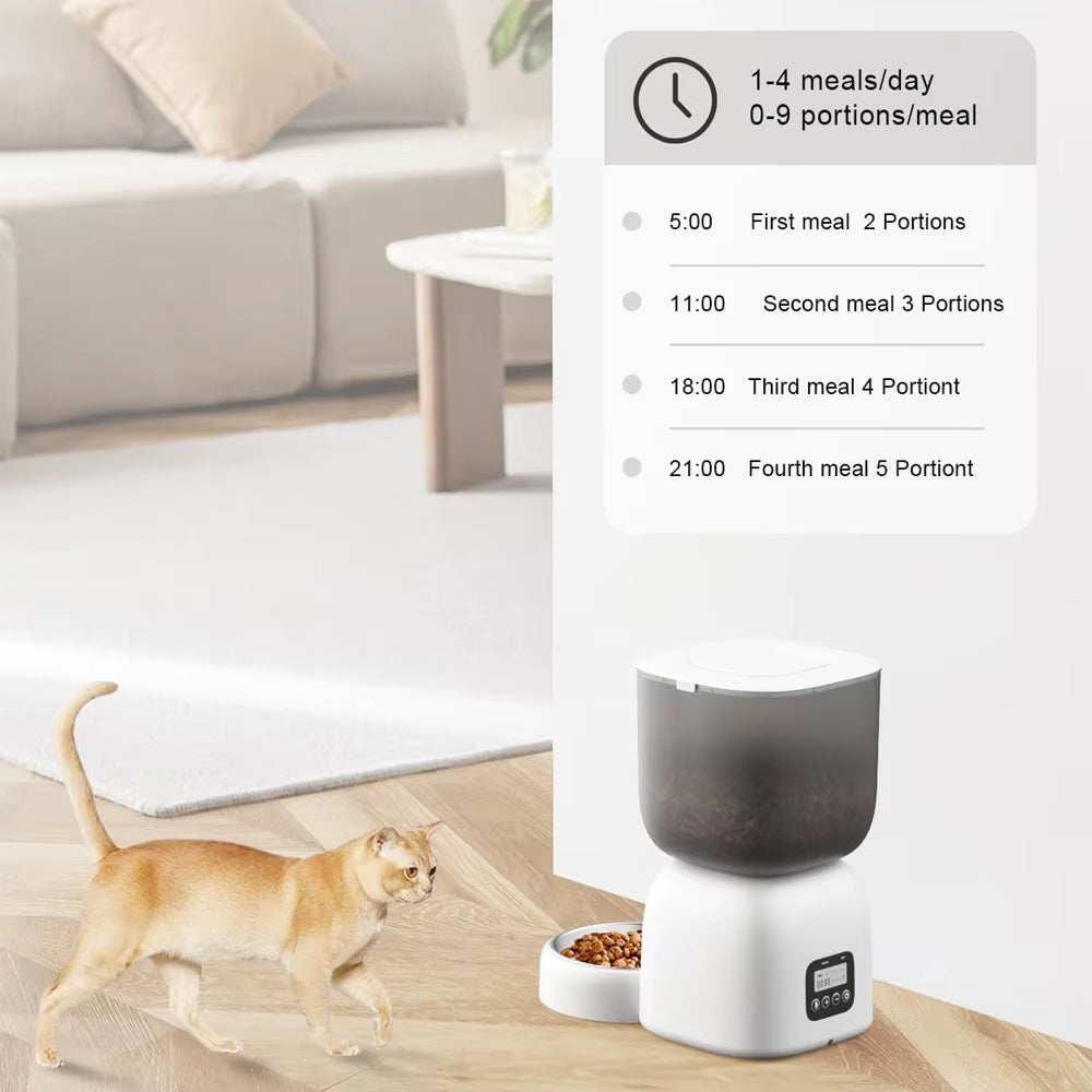 3L Automatic Pet Feeder Smart Food Dispenser Cat & Dog Timer Stainless Steel Bowl Automatic Dog & Cat Pet Feeding Pet Supplies