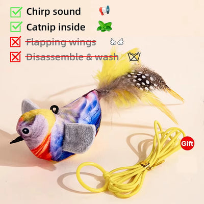 FlutterChirp Cat Toy – Rechargeable Flapping Bird with Catnip & Realistic Sounds