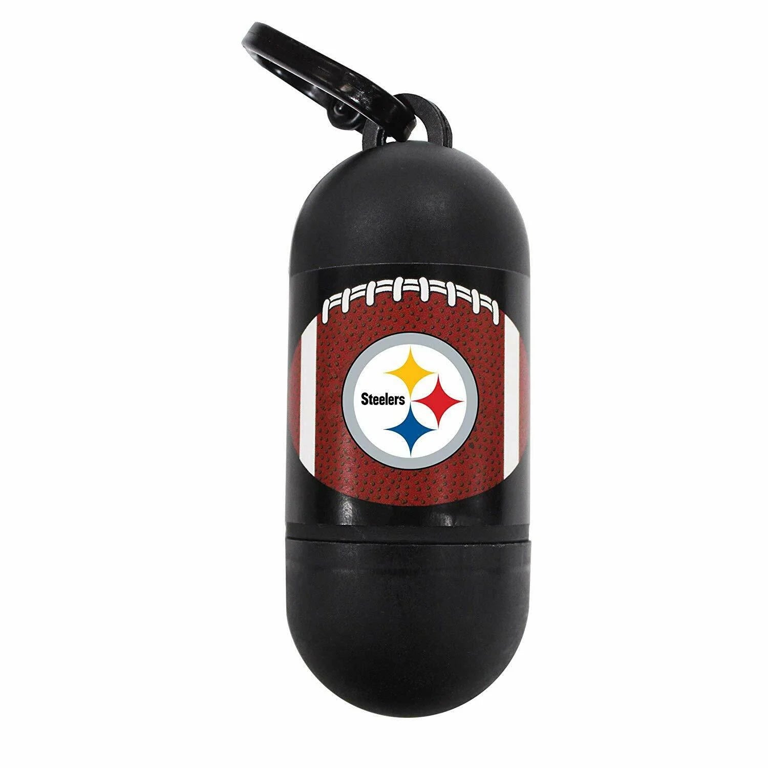 NFL PITTSBURGH STEELERS Durable LICENSED Poop Waste Bag Dispenser & Leash Clip with 150 Premium Dog Waste Bags