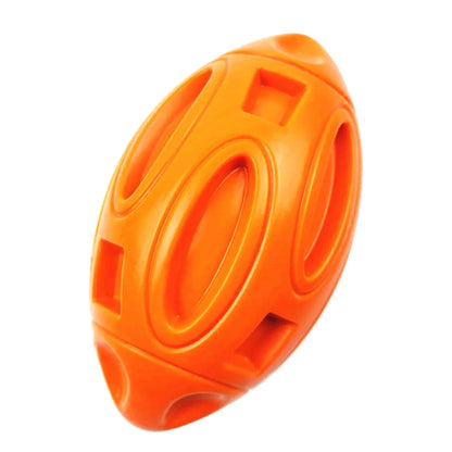 Squeaky Dog Toys for Aggressive Chewers: Rubber Interactive Puppy Ball with Squeaker,Almost Indestructible Tough Durable Pet Chew Toys for Medium and Large Breed, Orange