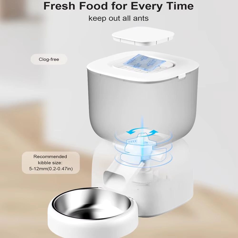 3L Automatic Pet Feeder Smart Food Dispenser Cat & Dog Timer Stainless Steel Bowl Automatic Dog & Cat Pet Feeding Pet Supplies