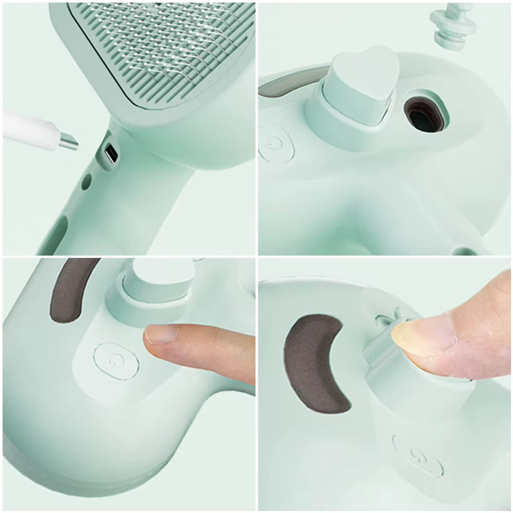 3 in 1 Cat Steam Brush Pet Spray Hair Removal Comb Cat Hair Brush Cat Brush for Shedding & Grooming for Cats Dogs Small Animals
